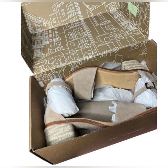 Soludos Capri mid ankle strap block wicker heel!🔥🔥 size 7.5 NEW IN BOX🔥 - Picture 2 of 12